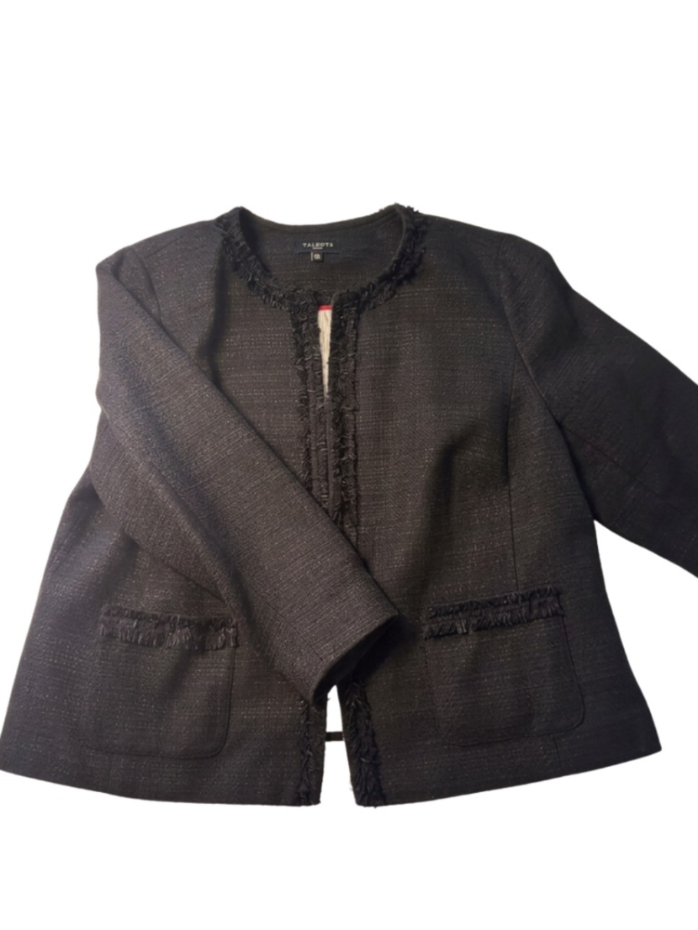 Talbots Ladies Bouclé Jacket Black Lined 18W